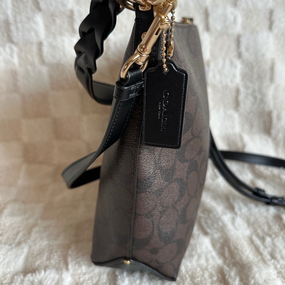 NWT! RARE! Coach F87826 Mini Abby Duffle Bag In Signature Canvas In Brown/Black - Picture 5 of 10